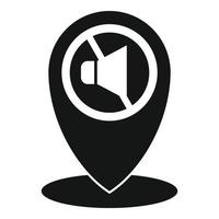 Quiet space location icon, simple style vector