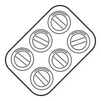 Pills icon, outline style vector