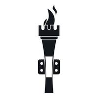 Torch icon in simple style vector