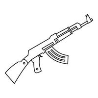 Submachine gun icon, outline style vector