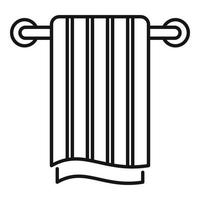 Pipe heated towel rail icon, outline style vector