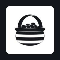 Basket of berries icon, simple style vector