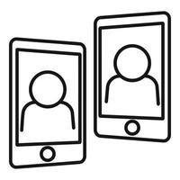 Phone consultation meeting icon, outline style vector