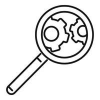 Search server problem icon, outline style vector