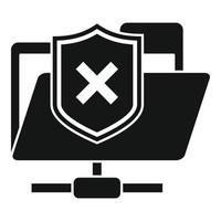 Folder access authentication icon, simple style vector