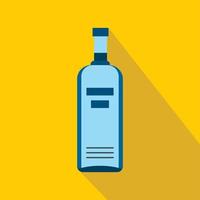 Bottle of vodka icon, flat style vector