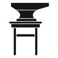 Blacksmith anvil stand icon, simple style vector