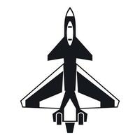 Military fighter jet icon, simple style vector