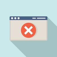 Web page access denied icon, flat style vector