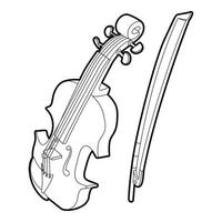 Contrabass icon, outline isometric style vector