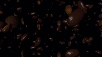 Falling coffee beans loop video