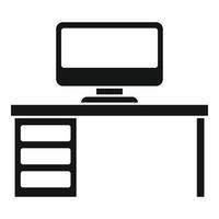 Computer desktop icon, simple style vector