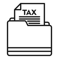 Tax folder icon, outline style vector