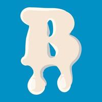 B letter isolated on baby blue background vector