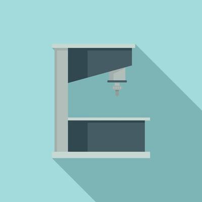 Manufacture milling machine icon, flat style