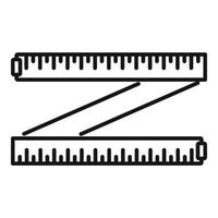 Measurement fit tape icon, outline style vector