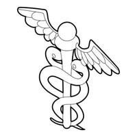 Sign medicine icon, outline style vector