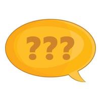 Speech bubble with question icon, cartoon style vector