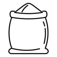 Open flour sack icon, outline style vector