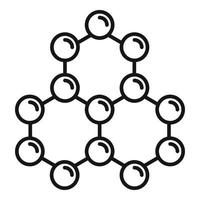 icono de estructura de molécula de nanotecnología, estilo de esquema vector