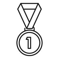 icono de medalla de oro de lanzamiento, estilo de esquema vector