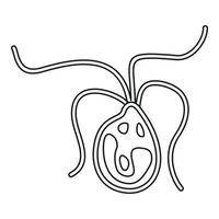 icono de célula bacteriana, estilo de contorno vector