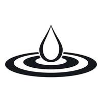 Water drop and spill icon, simple style vector