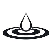 Water drop and spill icon, simple style vector