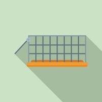 Animal trap cage icon, flat style