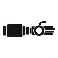 Prosthetic arm icon, simple style vector