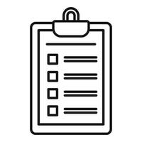 Personal trainer clipboard icon, outline style vector
