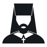 Orthodox priest icon, simple style vector
