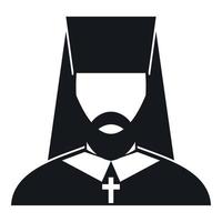 Orthodox priest icon, simple style vector