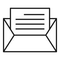 icono de ventas por correo, estilo de esquema vector
