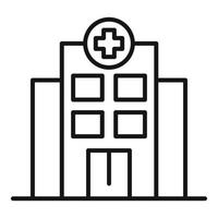 Medical building icon, outline style vector