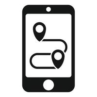 Running phone route icon, simple style vector