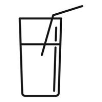 icono de vaso de jugo, estilo de contorno vector