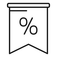 Percent sale flag icon, outline style vector