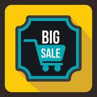 Big sale sticker icon, flat style vector