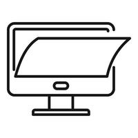 Pc monitor protection icon, outline style vector