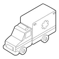 Ambulance icon, outline style vector