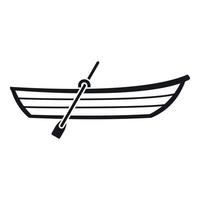Boat with paddle icon, simple style vector