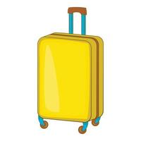 Suitcase on wheels icon, cartoon style vector