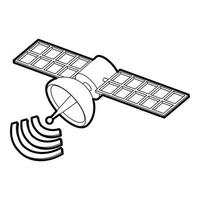 icono de satélite espacial, estilo de esquema vector