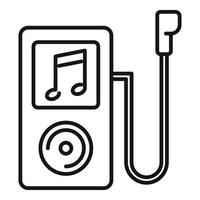 Gym music player icon, outline style vector