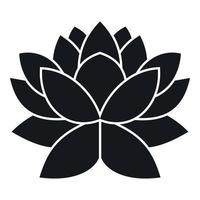 icono de flor de loto, estilo simple vector