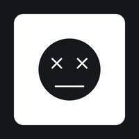 Dead emoticon icon, simple style vector