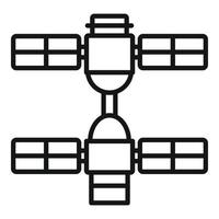 Base space station icon outline vector. Galaxy planet spaceship vector