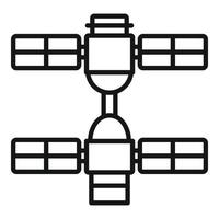 Base space station icon outline vector. Galaxy planet spaceship vector