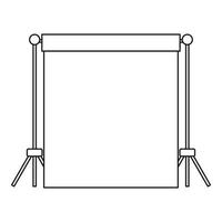 Backdrop stand with backdrop icon, outline style vector